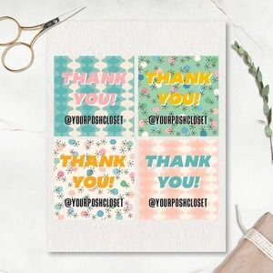1.75” Personalized Retro Thank You Stickers 120 Ct
